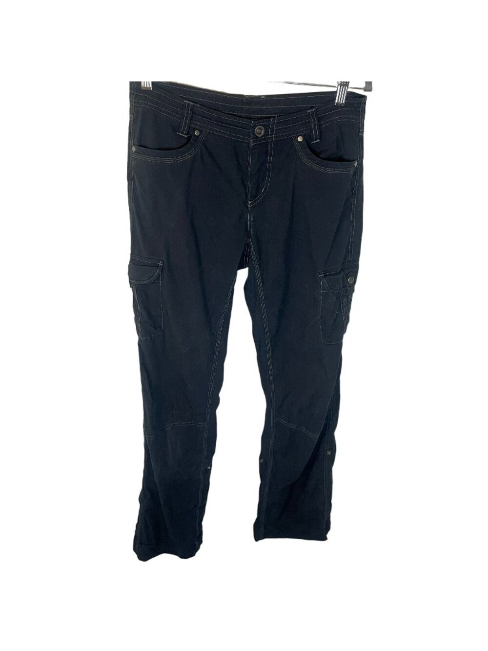 Kuhl Splash Cargo Pants Womens 10 Black Roll Up Hoking Outdoor Gorpcore